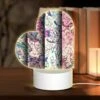 Love Acrylic Night Light, Four Different Colored Designs Of Flowers.