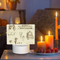 Rectangular Acrylic Night Light, A Woman Is Shown With A Cone Of Ice Cream. -Acrylic Night Light Shop 3ef01f405885f2b9be8d1c8f81cfbb7ca0d56503