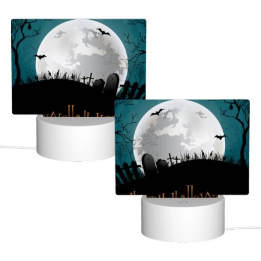 Rectangular Acrylic Night Light, A Halloween Scene With A Moon -Acrylic Night Light Shop 3f1c4891d731a1ede5f65b47b47f81716e8e8f5e