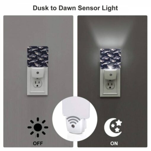 Night Light, A Pattern Of Sharks On A Blue Background. -Acrylic Night Light Shop 3f71bca06e4565b5a8c896ab1be411ddda854500