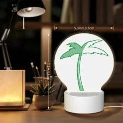 Round Acrylic Night Light, A Green Palm Tree With A White Trunk. -Acrylic Night Light Shop 3f9826e837e782a19ccd2b51acfd9f092976feef