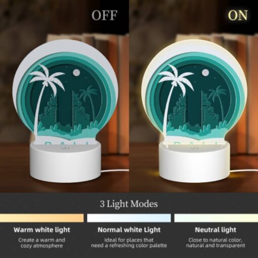 Round Acrylic Night Light, A Round Logo For The City Of Bali. -Acrylic Night Light Shop 3fba5e6b8b6c99f65ecbedbf40304c2c5b08bebc