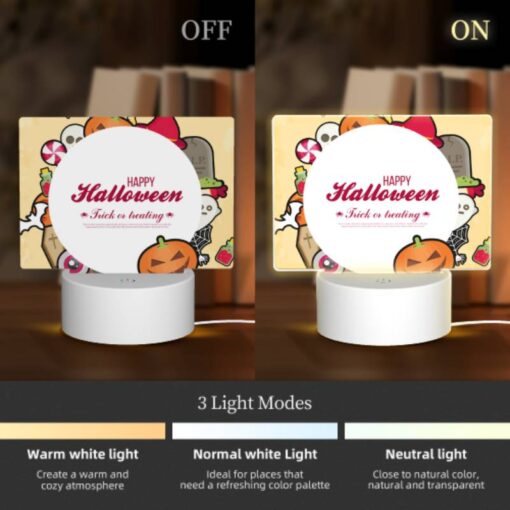 Rectangular Acrylic Night Light, A Colorful Halloween Poster With A Round Circle In The Center. -Acrylic Night Light Shop 3fd7081a1427e9368ae80852c44d3a5963dfc2d8