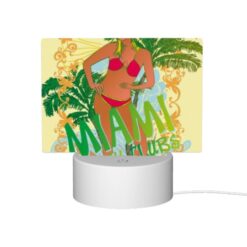 Rectangular Acrylic Night Light, A Woman In A Bikini Stands In Front Of A Palm Tree -Acrylic Night Light Shop 402391873b2aa59ff9cab45625c3e82a8bedbef6