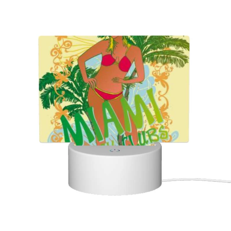 Rectangular Acrylic Night Light, A woman in a bikini stands in front of a palm tree Rectangular Acrylic Night Light, A Woman In A Bikini Stands In Front Of A Palm Tree -Acrylic Night Light Shop 402391873b2aa59ff9cab45625c3e82a8bedbef6