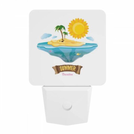 Night Light, A Cartoon Of A Tropical Island With A Sun And Palm Trees. -Acrylic Night Light Shop 40471e5d8113e6328f3e3fd98e02dd0f253fbb23
