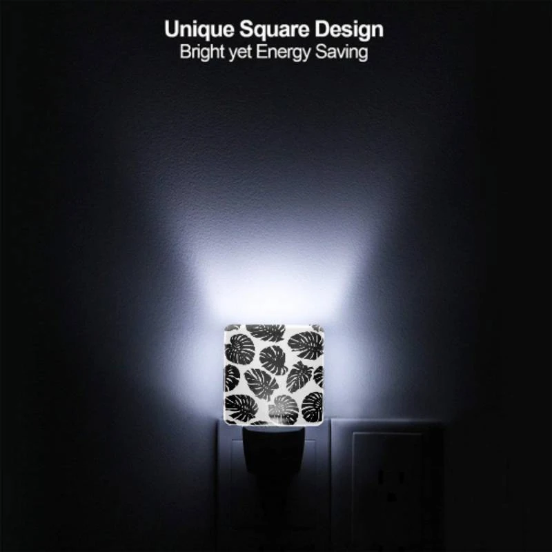 Night Light Set of 2, A pattern of black and white leaves. Night Light Set Of 2, A Pattern Of Black And White Leaves. -Acrylic Night Light Shop 407de68c372e42e259faabb3977aba414c3c43b5