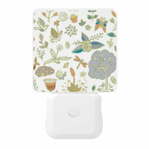 Night Light, A Colorful Floral Pattern With Various Plants And Flowers. -Acrylic Night Light Shop 4086911a6913f1bcb347822af2f13dd604385a43