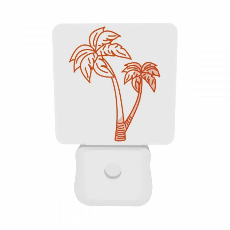 Night Light Set of 2, A drawing of a palm tree with a brown trunk. Night Light Set Of 2, A Drawing Of A Palm Tree With A Brown Trunk. -Acrylic Night Light Shop 40c193fa7702c4bafa68492e5b06cbdf0cfff50b