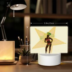 Rectangular Acrylic Night Light, A Woman In A Bikini Is Standing In Front Of A Star. -Acrylic Night Light Shop 40ea54fbd3a8902505247c1e684f8e3c6d850b6e