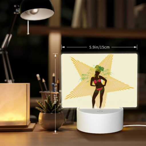 Rectangular Acrylic Night Light, A Woman In A Bikini Is Standing In Front Of A Star. -Acrylic Night Light Shop 40ea54fbd3a8902505247c1e684f8e3c6d850b6e