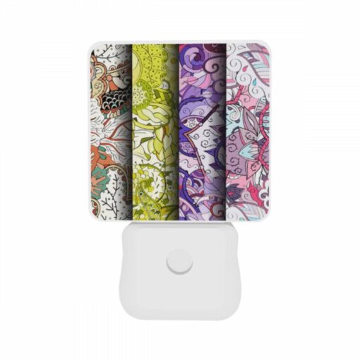 Night Light Set Of 2, Three Colorful Designs Of Flowers Are Displayed On A Wall. -Acrylic Night Light Shop 4106a6f3bb9f7760d16c54fac4d36dfc3de20c95