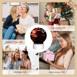 Round Acrylic Night Light, Three Pumpkins With Faces Carved Into Them Are Sitting On A Table. 7 Round Acrylic Night Light, Three Pumpkins With Faces Carved Into Them Are Sitting On A Table. -Acrylic Night Light Shop 4159c1eafb3907435e1e5f136ffe43402106c657