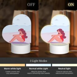 Love Acrylic Night Light, A Woman In A Red Bathing Suit Is Sitting On The Beach. -Acrylic Night Light Shop 417a37c696507c45771def70acfbd5f7fe712c3a