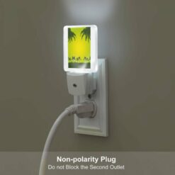 Night Light Set Of 2, A Green And Yellow Sunset With Palm Trees In The Background. -Acrylic Night Light Shop 4280427c3f6331fd421f3c90003f870945bd9b5c
