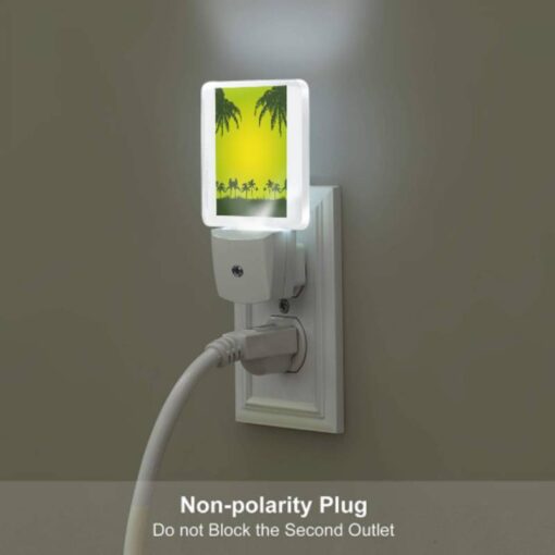 Night Light Set Of 2, A Green And Yellow Sunset With Palm Trees In The Background. -Acrylic Night Light Shop 4280427c3f6331fd421f3c90003f870945bd9b5c