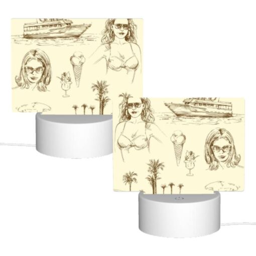 Rectangular Acrylic Night Light, A Woman Is Shown With A Cone Of Ice Cream. -Acrylic Night Light Shop 430755fe7fe5ef0581b019bba9b0f899ebe2e3d0