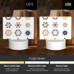 Rectangular Acrylic Night Light, A Collection Of Colorful Flower Designs. -Acrylic Night Light Shop 43847fbbbd5c7543f24e28948c1d08fc20074dad
