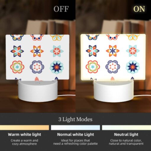 Rectangular Acrylic Night Light, A Collection Of Colorful Flower Designs. -Acrylic Night Light Shop 43847fbbbd5c7543f24e28948c1d08fc20074dad