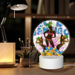 Round Acrylic Night Light, A Colorful Advertisement Featuring A Woman In A Bikini. -Acrylic Night Light Shop 4398c12605a0ee6589ef9072d150809095b3acd1