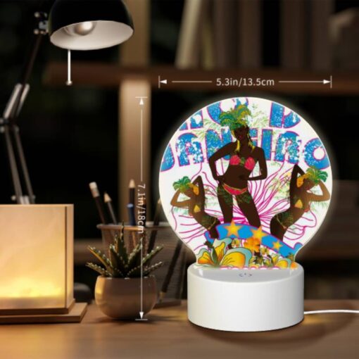 Round Acrylic Night Light, A Colorful Advertisement Featuring A Woman In A Bikini. -Acrylic Night Light Shop 4398c12605a0ee6589ef9072d150809095b3acd1