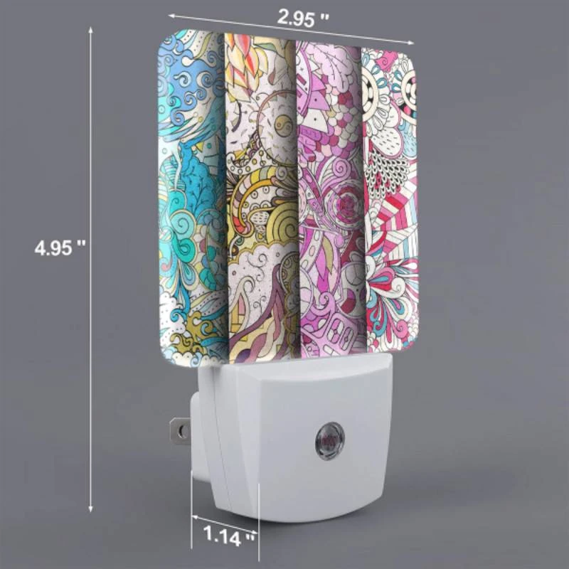 Night Light Set of 2, Three colorful designs are displayed on a row of paper. Night Light Set Of 2, Three Colorful Designs Are Displayed On A Row Of Paper. -Acrylic Night Light Shop 43cf23891a354ddf5d2eb95bdc341317def7db97