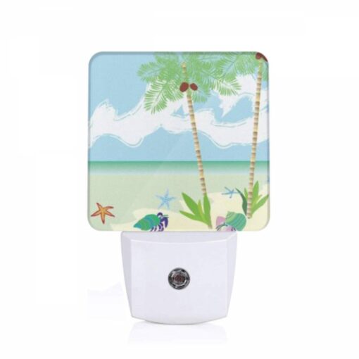 Night Light, A Painting Of A Beach With Palm Trees And A Crab. -Acrylic Night Light Shop 442595f2e6a425925386d059003ec75fb27cdf8d