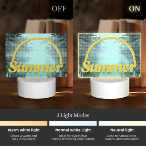 Rectangular Acrylic Night Light, A Sunny Day With A Yellow Circle In The Middle. -Acrylic Night Light Shop 442f55616ef85d1105e9d83abe95c7b1abcea218