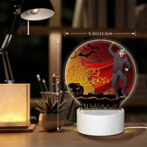 Round Acrylic Night Light, A Man Dressed As Dracula Is Celebrating Halloween. -Acrylic Night Light Shop 44923bbe5cef21636f5fcf7e92e334240f798bfb