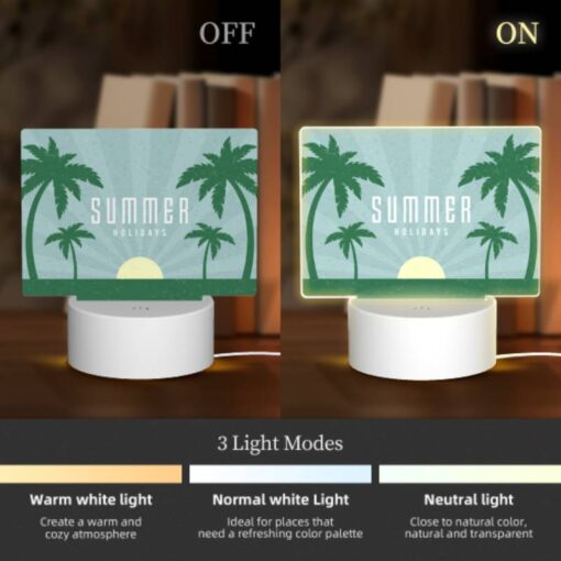Rectangular Acrylic Night Light, A Poster Advertising Summer Holidays. -Acrylic Night Light Shop 449444b4d6142db9d0073063eb1601c0d32af976