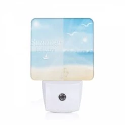 Night Light, A Picture Of A Beach With A Boat And A Sun.