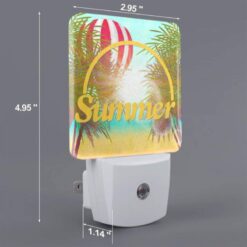 Night Light Set Of 2, A Colorful Hot Air Balloon Is Flying Over A Beach With A Yellow Sign That Says "Summer." -Acrylic Night Light Shop 44aef15a819066d1ea7b2a072645c78df419deca