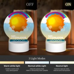Round Acrylic Night Light, A Colorful Sunny Day With Rain Clouds In The Background. -Acrylic Night Light Shop 44b7bc939beef77b1710164a63724b46ac62fa64