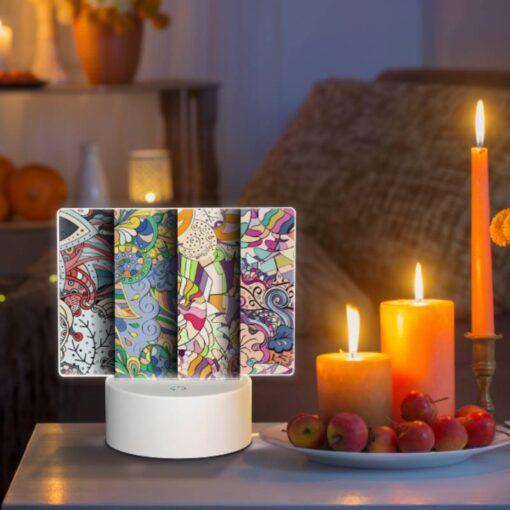 Rectangular Acrylic Night Light, Four Different Colored Paintings Of Flowers. -Acrylic Night Light Shop 45096e7ec5676ab8594b8f19fbcef9e4c83f52df