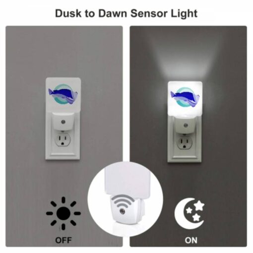 Night Light Set Of 2, A Blue And White Fish With A Circle Around It. -Acrylic Night Light Shop 45521bafc7a04f8c9c55ed60ef3cae96705ac7a3