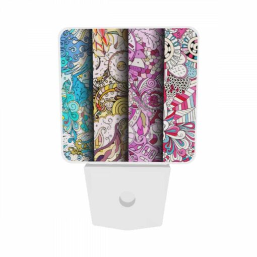Night Light Set Of 2, Three Colorful Designs Are Displayed On A Row Of Paper. -Acrylic Night Light Shop 45618760a0b2b68f310536b0c9213431a9ebea69