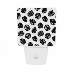 Night Light Set Of 2, A Pattern Of Leaves On A Black And White Background. 6 Night Light Set Of 2, A Pattern Of Leaves On A Black And White Background. -Acrylic Night Light Shop 456f871398017f37954348c8c58019b51b603e31