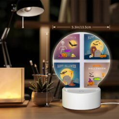 Round Acrylic Night Light, A Collection Of Four Different Halloween Posters. -Acrylic Night Light Shop 456f896c3e05344c1f566a75ede1258fcdd9db3e