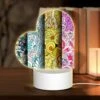 Love Acrylic Night Light, Four Different Colored Paintings Of Flowers.