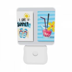 Night Light Set Of 2, A Cardboard Sign That Says "I Love Summer" With A Straw In A Cup Of Pink Juice. -Acrylic Night Light Shop 45dac069945b553f9bdf4e800b3998d2c6c3821e