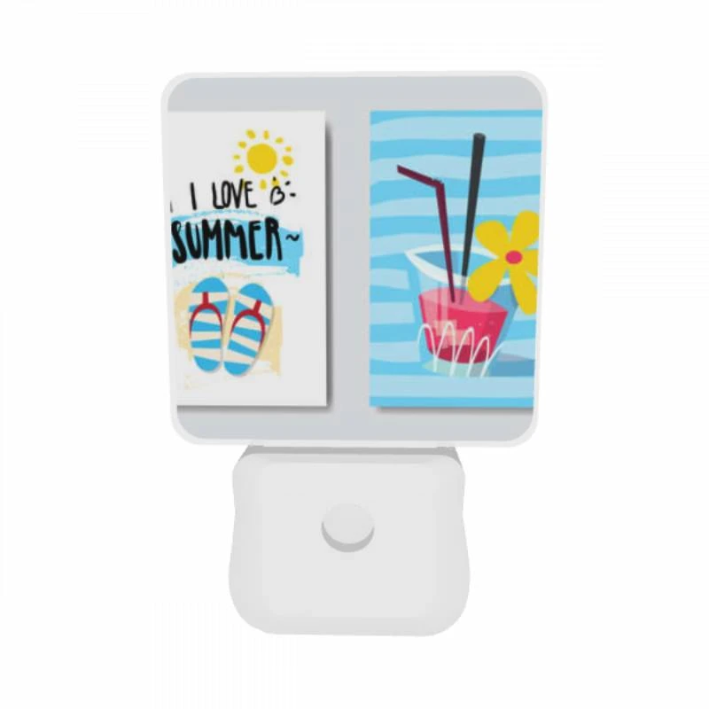 Night Light Set of 2, A cardboard sign that says "I love summer" with a straw in a cup of pink juice. Night Light Set Of 2, A Cardboard Sign That Says "I Love Summer" With A Straw In A Cup Of Pink Juice. -Acrylic Night Light Shop 45dac069945b553f9bdf4e800b3998d2c6c3821e