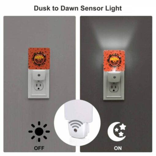 Night Light Set Of 2, A Round Orange Sign With A Happy Halloween Message. -Acrylic Night Light Shop 4604c241fe9a12b487ef1ae902b15c11356364c3