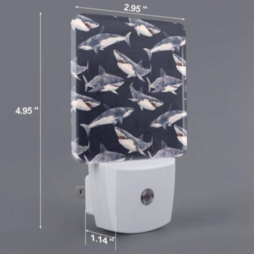 Night Light, A Pattern Of Sharks On A Blue Background. -Acrylic Night Light Shop 46226980d5d65389979554b2b56c869623eedb72