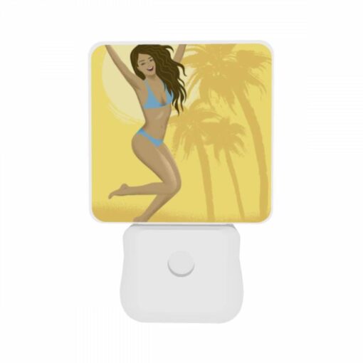 Night Light Set Of 2, A Woman Wearing A Blue Bikini Is Jumping In The Air. -Acrylic Night Light Shop 463f5e86ecbe1111dc491ee11ee7ac8c7bbc0405