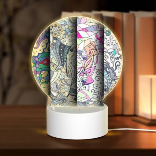 Round Acrylic Night Light, Four Different Colored Paintings Of Flowers. -Acrylic Night Light Shop 46b5ee76be67e5ac48ebaf3b7d018251eb9a12b4