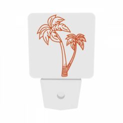 Night Light Set Of 2, A Drawing Of A Palm Tree With A Brown Trunk. -Acrylic Night Light Shop 47132f6efc40092c7e5ba02b352166578fe31970