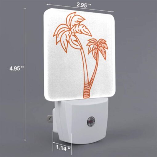 Night Light Set Of 2, A Drawing Of A Palm Tree With A Brown Trunk. -Acrylic Night Light Shop 473428b63e4d54d87869602f3c374b091cfec96b