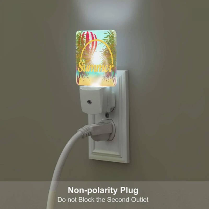 Night Light Set of 2, A colorful hot air balloon is flying over a beach with a yellow sign that says "Summer." Night Light Set Of 2, A Colorful Hot Air Balloon Is Flying Over A Beach With A Yellow Sign That Says "Summer." -Acrylic Night Light Shop 4769ebdb23570f4235856869657d1587266b91b3