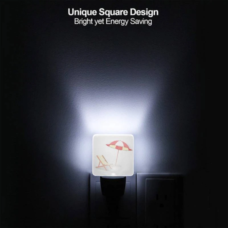 Night Light Set of 2, A colorful umbrella is open and placed over a striped lounge chair. Night Light Set Of 2, A Colorful Umbrella Is Open And Placed Over A Striped Lounge Chair. -Acrylic Night Light Shop 47835db687d2eb6d3617f7c5736980521ef8def3