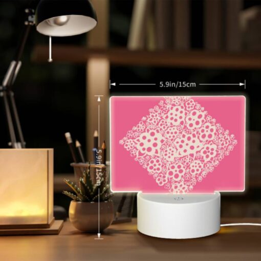 Rectangular Acrylic Night Light, A Pink Square With White Flowers On It. -Acrylic Night Light Shop 4784e98b7e13029dad95a2a5edc3dafc5c97ba09
